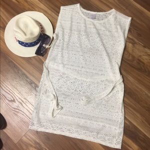 Bikini cover see thru dress with belt